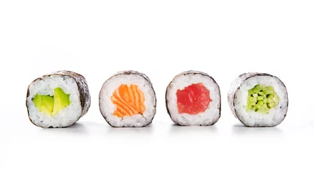Crédence de cuisine en verre imprimé Bar à sushi Nourriture de sushi de maki