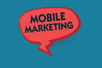 Writing note showing Mobile Marketing. Business photo showcasing technique focused reaching audience on their smart device.