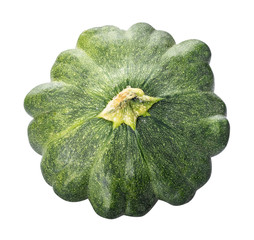 Pattypan squash isplated on white background. Clipping path