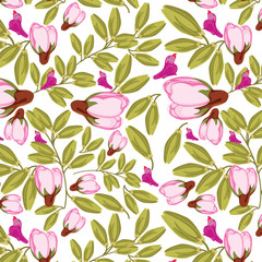 Pink Flower leaf pattern