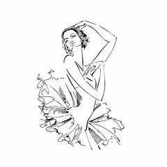 Ballerina.Odette. White swan Ballet Dance Vector illustration