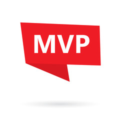 MVP (minimum viable product) acronym on a sticker- vector illustration