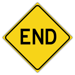 Road sign in united states: end