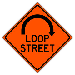 Obraz premium Road sign in united states: Loop Street