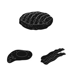 Vector design of burger and sandwich sign. Collection of burger and slice stock symbol for web.