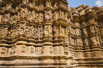 DEVI JAGDAMBA TEMPLE, South Wall - Sculptures, Western Group, Khajuraho, Madhya Pradesh, UNESCO...