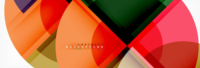 Abstract background - multicolored circles, trendy minimal geometric design