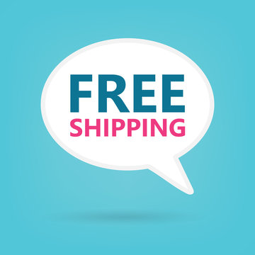 free shipping on a speech bubble- vector illustration