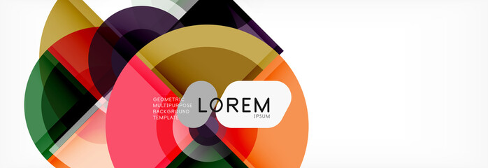 Fototapeta premium Abstract background - multicolored circles, trendy minimal geometric design