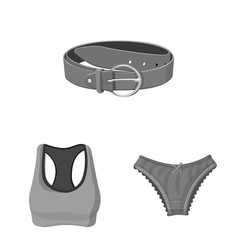 Vector illustration of woman and clothing icon. Set of woman and wear stock vector illustration.