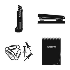 Vector design of office and supply logo. Set of office and school vector icon for stock.