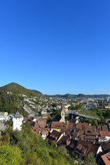 Fototapeta na wymiar Luftansicht Baden im Kanton Aargau 