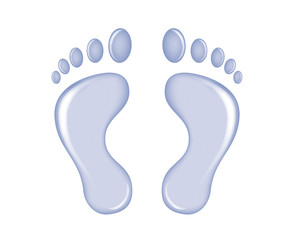 Fototapeta na wymiar blue glass feet icon