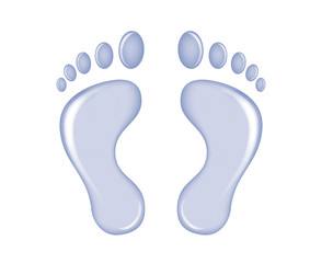 blue glass feet icon