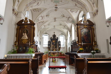 Innenansicht Klosterkirche Zoffingen in Konstanz - obrazy, fototapety, plakaty
