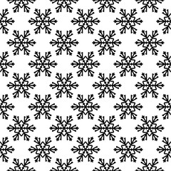 Snowflakes. Seamless pattern. Black and white winter ornament