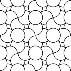 White and black geometric ornament. Seamless pattern