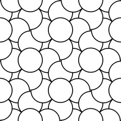 White and black geometric ornament. Seamless pattern