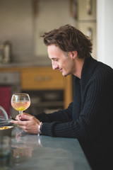 Portrait of a young attractive man chatting on his cell phone