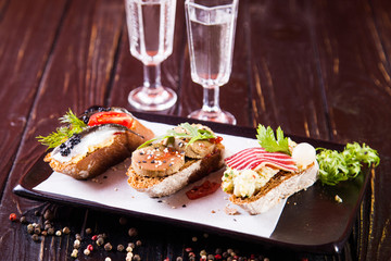 bruschetta in restaurant