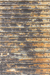 Rusty shutters of a garage.
