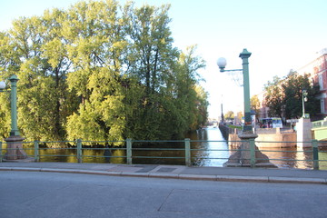 Fototapeta na wymiar River,canal and bridge in St. Petersburg .Russia 
