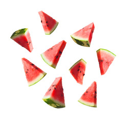 watermelon slices isolated on white background