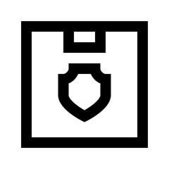 Secure Delivery Parcel Shield Package vector icon