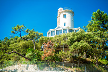 view from the beach L" Anse Rouge on le tour plantier at summertime