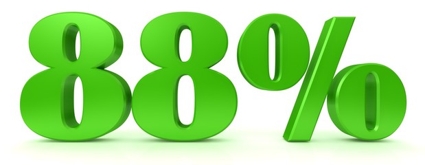 percent percentage sign price off sale 3d 88 % interest rate symbol icon finance discount price offer orange 3d rendering label