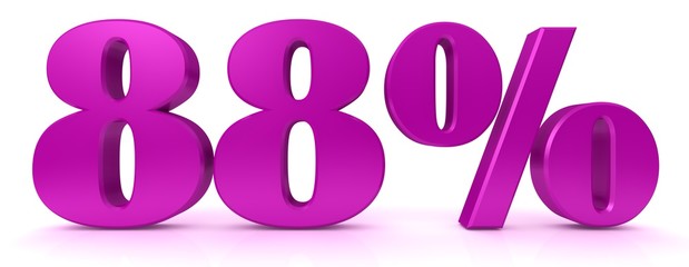 percent percentage sign price off sale 3d 88 % interest rate symbol icon finance discount price offer blue 3d rendering label