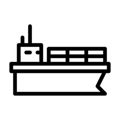 Naklejka premium Ship Sea Logistics Goods Carry Factory vector icon