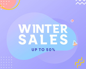 winter sale discount banner vector illustration concept, can use for, landing page, template, ui, web, mobile app, poster, banner, flyer, gift card