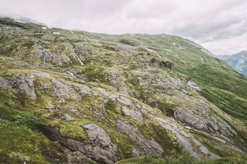 Fototapeta na wymiar giant rock in jotunheim landscape