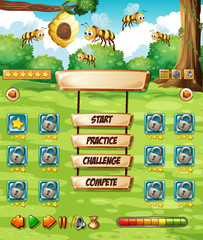 Bee in nature game template