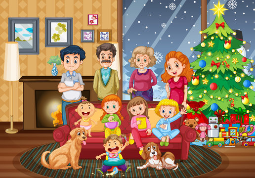 Big family gathering on Christmas day