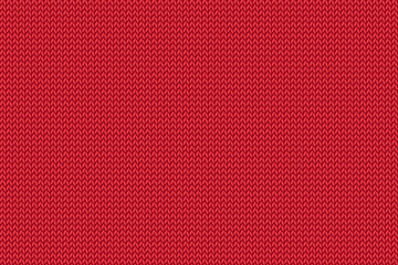 Seamless Christmas red knitted pattern. Woolen cloth.