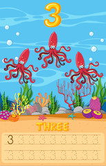 Three octopus underwater worksheet © GraphicsRF