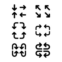 Arrows vector icon set, Modern flat symbol isolated on white background