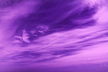 violet sky with clouds