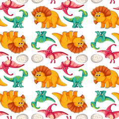 Obraz premium Dinosaur on seamless pattern