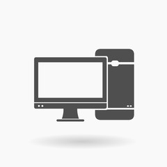 Desktop PC vector Icon Illustration.