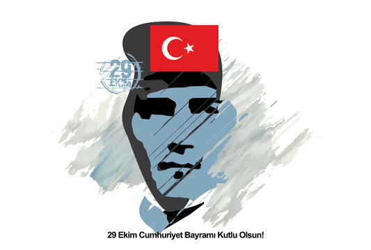"29 Ekim Cumhuriyet Bayramı kutlu olsun!" English/ Happy Republic Day 29th October.
October 29 Republic Day design