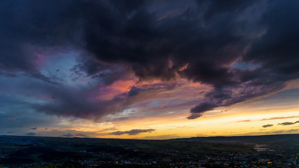 sunset over the city