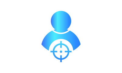 people icon with target symbol. user vector icon