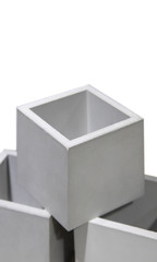 White pots. Isolated.