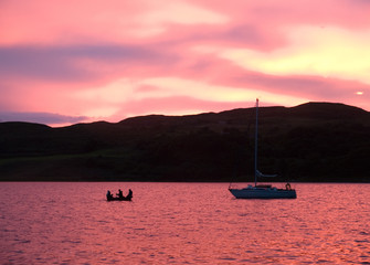 Rowing back to the yacht