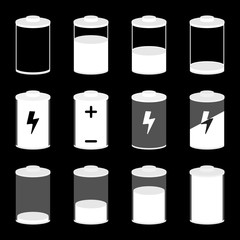 Vector Illustration. Battery icons set