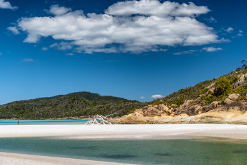 Fototapeta na wymiar Beautiful beach of Whitsunday Islands, view on a sunny day, Australia