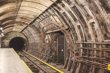 Fototapeta na wymiar Industrial underground tunnel